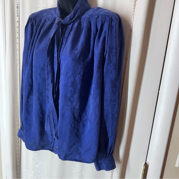 Vintage Oleg Cassini Floral Silk Blouse - Picture 2 of 11